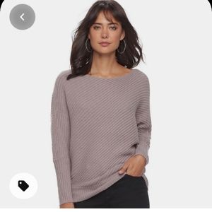 Jennifer Lopez Ribbed Dolman Sweater